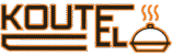 KOUTE EL logo with modern black and orange typography and a steaming dish icon, representing culinary expertise.