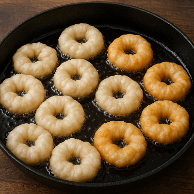 Crispy Moroccan doughnuts recipe served on a traditional plate with honey drizzle