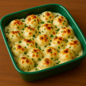 Delicious baked potato cheese balls recipe displayed with dipping sauce