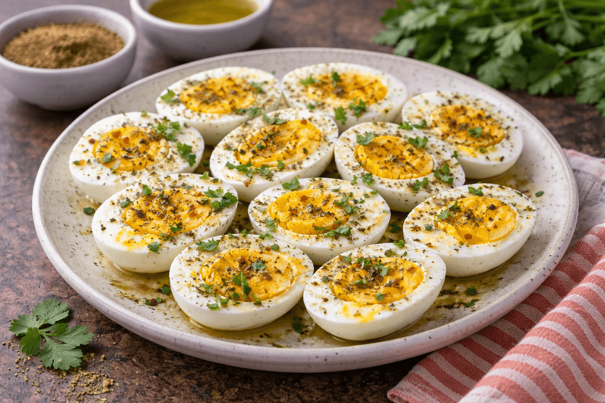 Moroccan white bean stew in tomato sauce with herbs