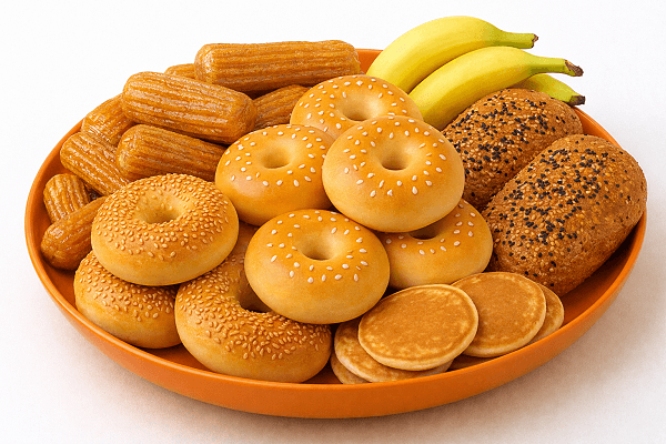 Fresh homemade bagels served on an orange plate showing what makes homemade bagels soft and chewy with perfect texture